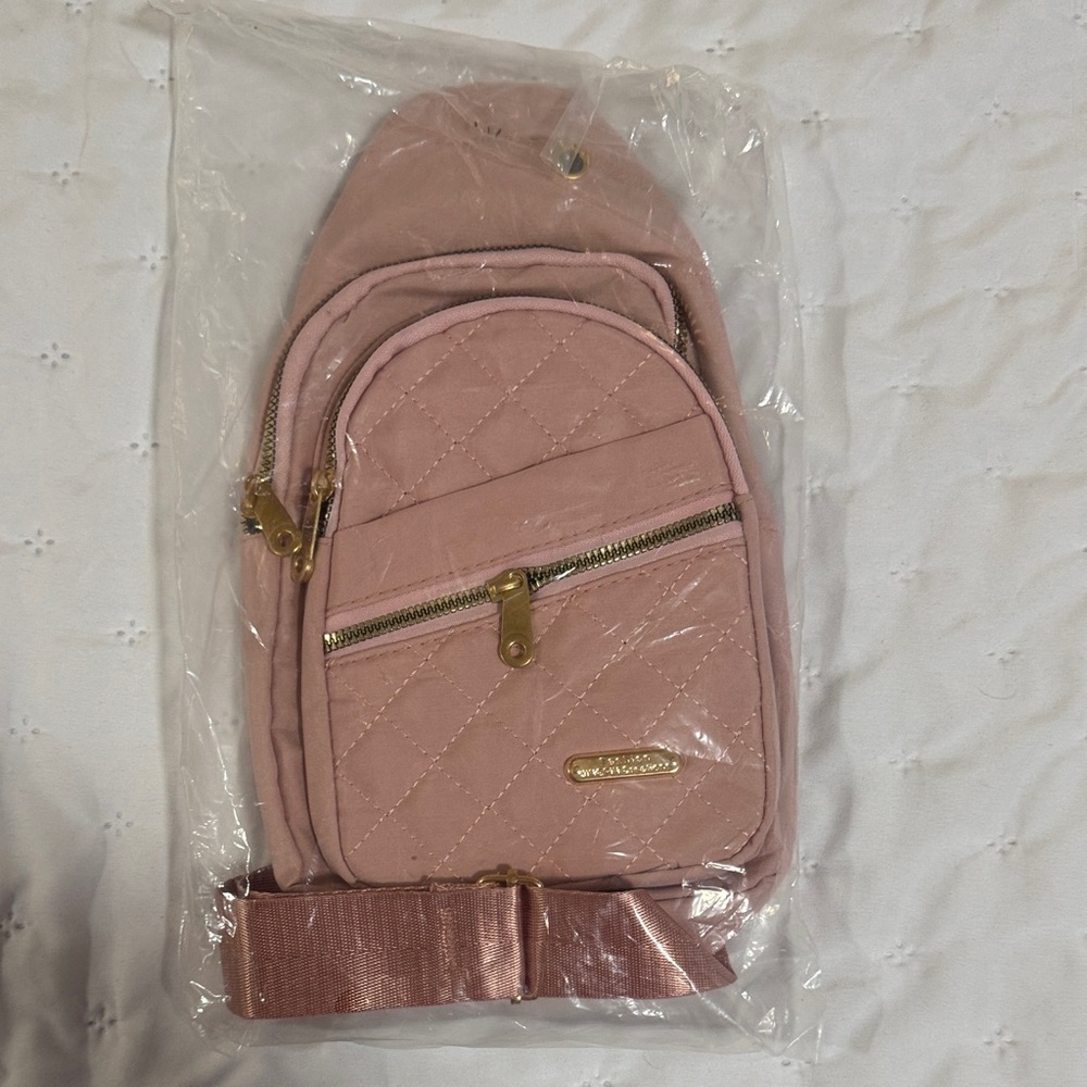 Quilted Pink Backpack